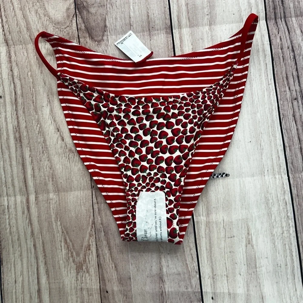 J. Crew Red Leopard-Print Bikini Set with Contrast Trim